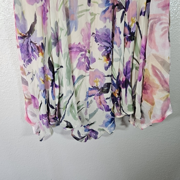 Anthropologie Asymmetrical Painterly Floral Midi Skirt Size S - Picture 5 of 14